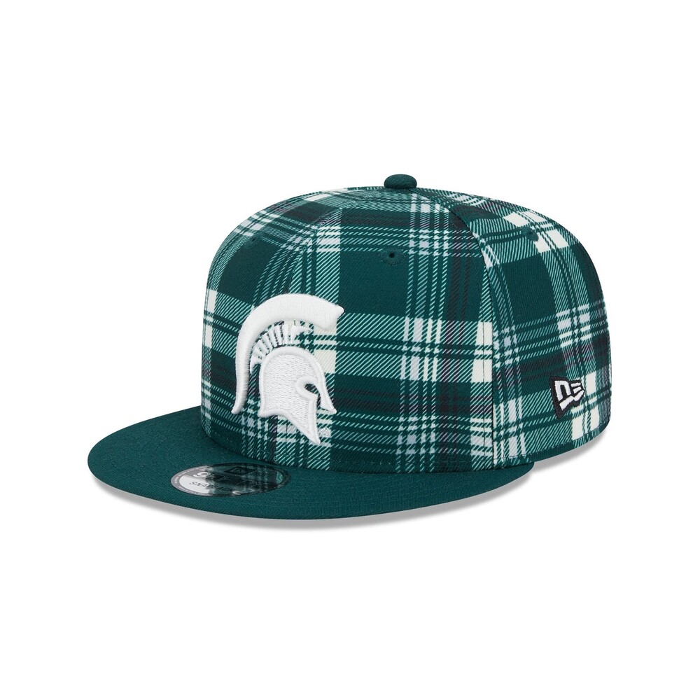 New Era Michigan State Spartans Plaid 9FIFTY Snapback Hat - One Size